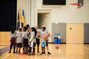 2016 Summer Basketball Academy - Students Preparing for Game